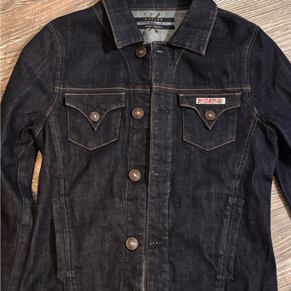 HUDSON Jean  Jacket with Button Closure Size Small